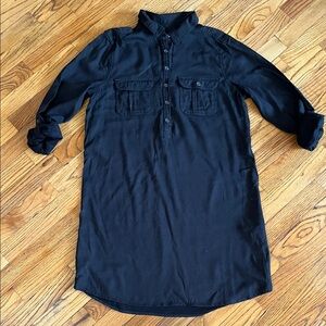 SO Black Shirt Dress with Button Placket